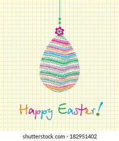 Happy Easter! Easter egg card. 