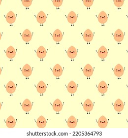 Happy Easter Egg Character Pattern Seamless Vector 