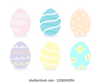happy easter egg collection isolated on white background. - vector