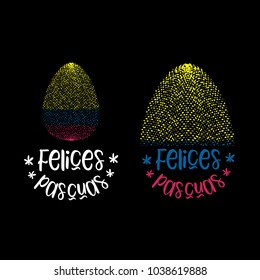 Happy Easter and Easter egg with Colombian flag