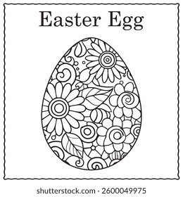 Happy Easter Egg Coloring Page