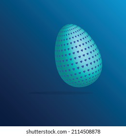 Happy Easter with egg concept on color background for greeting card