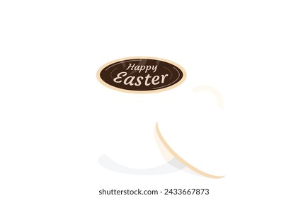 happy easter egg day coffee cup black brown color decoration celebration holiday spring time illustration vector design easter egg pattern food april march food beverage  drink paint art season easter