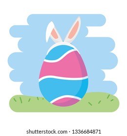 happy easter egg with ears