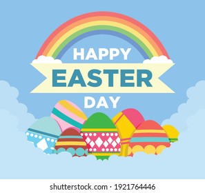 Happy Easter Egg in flat design