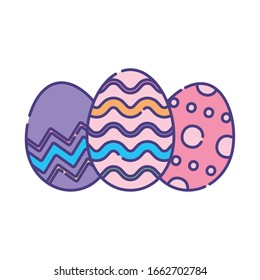 Happy easter egg flat style icon design, Spring decoration holiday greeting ornament celebration festive season tradition and festival theme Vector illustration