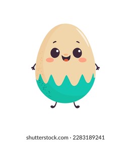 Happy easter egg. Flat vector illustration on white background.