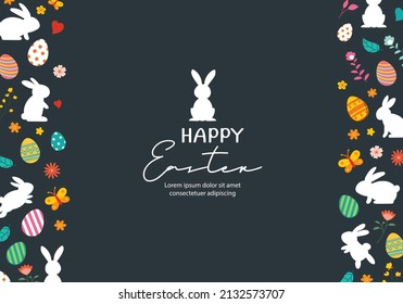 Happy easter egg greeting card background template.Can be used for cover, invitation, ad, wallpaper,flyers, posters, brochure.