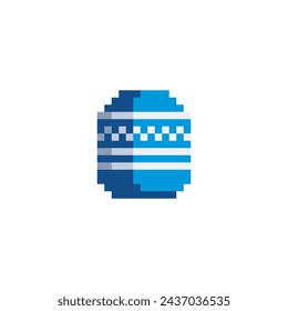 Happy Easter egg greeting card spring holiday. Pixel art. Isolated vector illustration. Element design for stickers, logo, embroidery, mobile app. Video game assets.