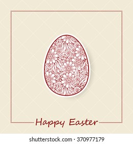 Happy Easter egg greeting card cover design vector