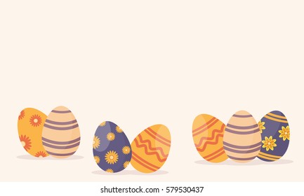 Happy easter egg greeting card vector art illustration