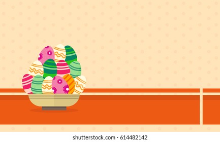 Happy easter egg greeting card vector art