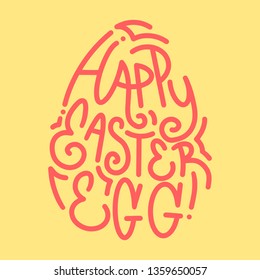 Happy Easter Egg Greetings Card drawn by hand - Vector EPS
