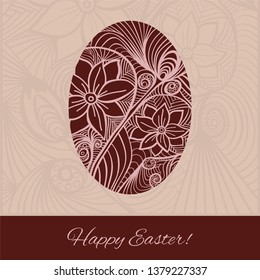 Happy easter! Egg with handmade ornament.