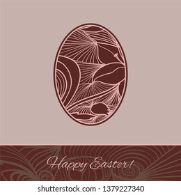 Happy easter! Egg with handmade ornament.