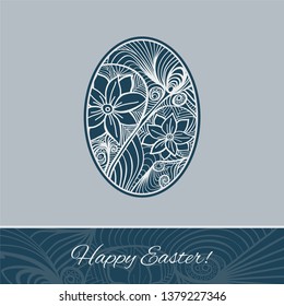 Happy easter! Egg with handmade ornament.