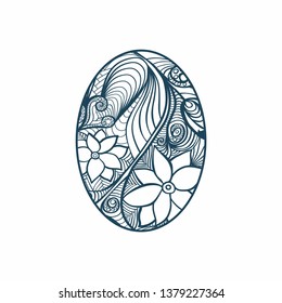Happy easter! Egg with handmade ornament.