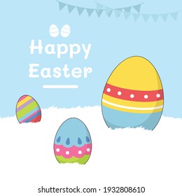 Happy Easter Egg Hunt background Vector