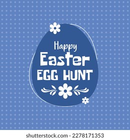 Happy easter egg hunt vector template illustration purple background