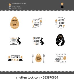 Happy Easter Egg hunt Vector design elements decoration Holiday event