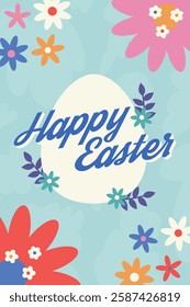 Happy Easter Egg Hunting Poster Vertical Banner