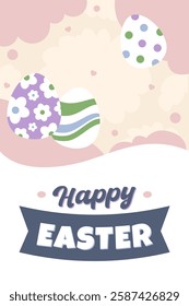 Happy Easter Egg Hunting Poster Vertical Banner