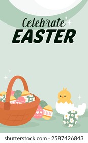 Happy Easter Egg Hunting Poster Vertical Banner