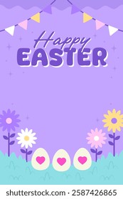 Happy Easter Egg Hunting Poster Vertical Banner