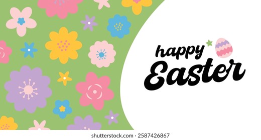 Happy Easter Egg Hunting Poster Panoramic Banner 