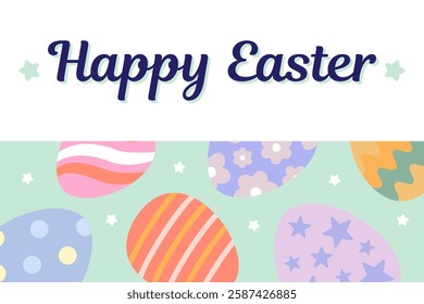 Happy Easter Egg Hunting Poster Horizontal Banner 