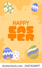 Happy Easter Egg Hunting Poster Vertical Banner