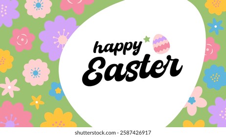 Happy Easter Egg Hunting Poster Panoramic Banner 