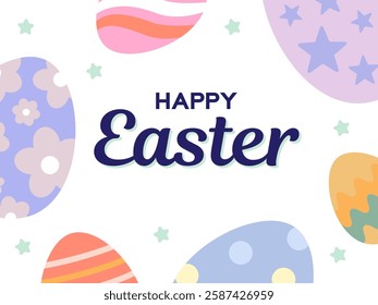 Happy Easter Egg Hunting Poster Horizontal Banner 