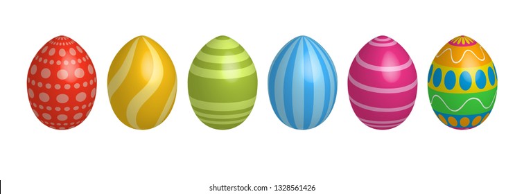 Happy Easter egg icons. Geometric design texture. Spring symbol. Colorful pattern element. Ideal for postcard, web pages, blog, scrap booking, stickers.