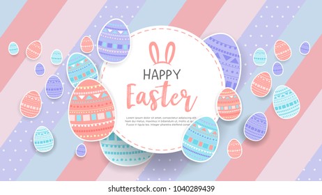 Happy Easter with Egg Illustration Wallpaper, Background, Banner