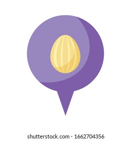 Happy easter egg inside bubble flat style icon design, Spring decoration holiday greeting ornament celebration festive season tradition and festival theme Vector illustration