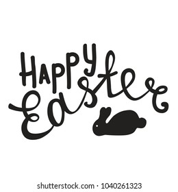 Happy Easter Egg lettering on white background. Vector illustration for your design