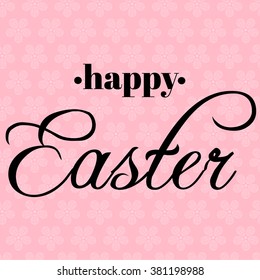 Happy Easter Egg lettering on seamless background. Vector illustration