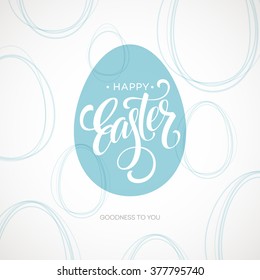 Happy Easter Egg Lettering Poster. Vector illustration EPS10