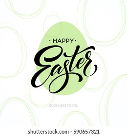 Happy Easter Egg Lettering Poster. Vector illustration EPS10