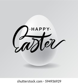 Happy Easter Egg Lettering Poster. Vector illustration