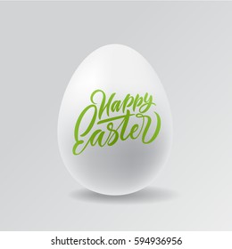 Happy Easter Egg Lettering Poster. Vector illustration