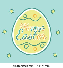 Happy Easter in the egg lettering vector art design