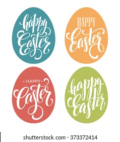 Happy Easter Egg lettering. Vector illustration  