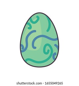 Happy easter egg line and fill style icon design, Spring decoration holiday greeting ornament celebration festive season tradition and festival theme Vector illustration