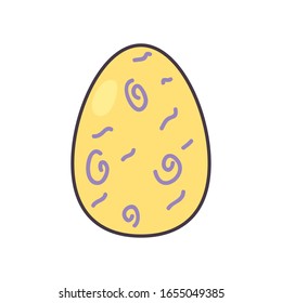 Happy easter egg line and fill style icon design, Spring decoration holiday greeting ornament celebration festive season tradition and festival theme Vector illustration
