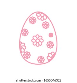 Happy easter egg line style icon design, Spring decoration holiday greeting ornament celebration festive season tradition and festival theme Vector illustration