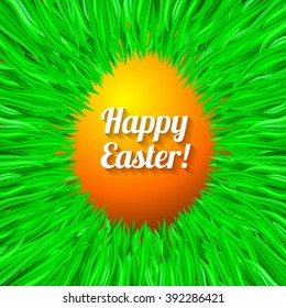 Happy Easter Egg in Orange, Greeting Card