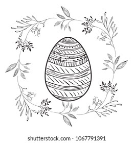 happy easter egg paint with wreath