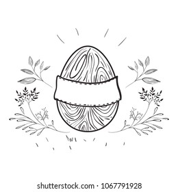 happy easter egg paint with wreath